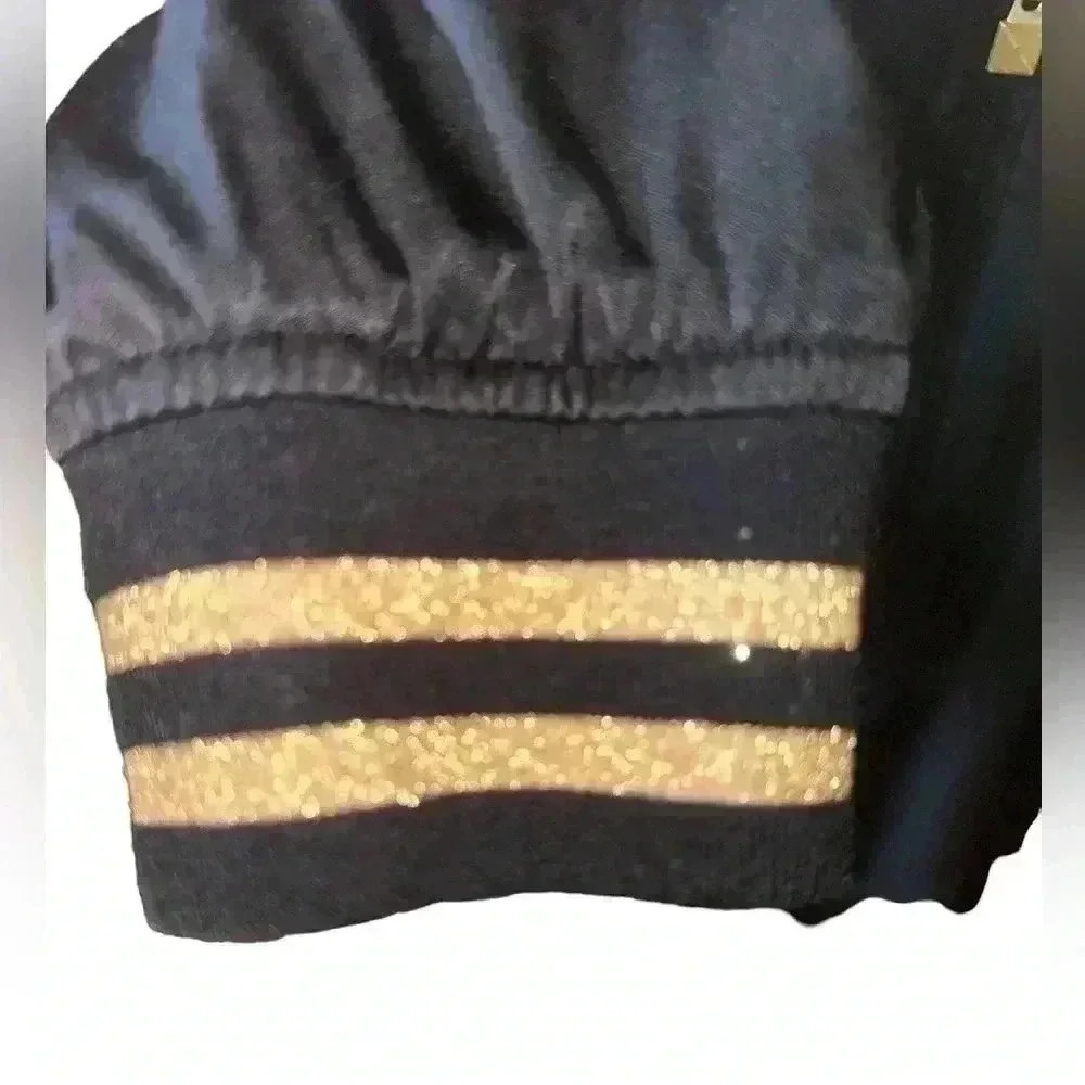 Lularoe‎ xl black satin jacket with logo on front and on zipper pull. EUC - Picture 4 of 8